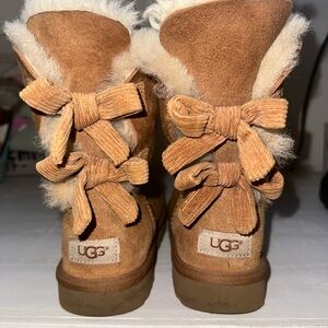 UGG Brown Suede Boots with Bows